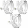 Overtime iOS Compatible Charger Set of 3, 10ft USBC iPhone Charger Cable, USB Type C to Lightning Cable, White OTDCIPUSBTC10WHX3